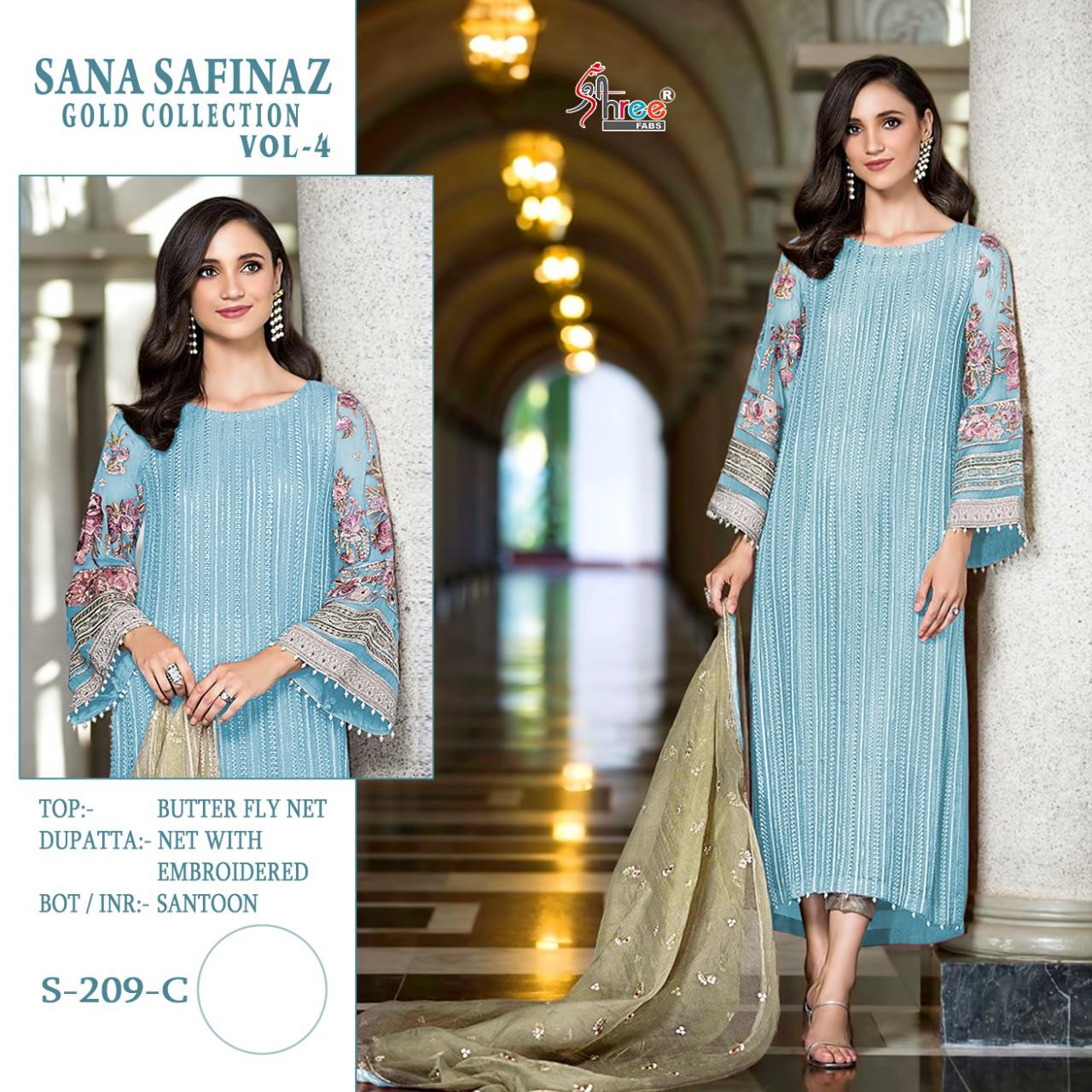 Shree Fabs Sana Safinaz Gold Collection S-209 C