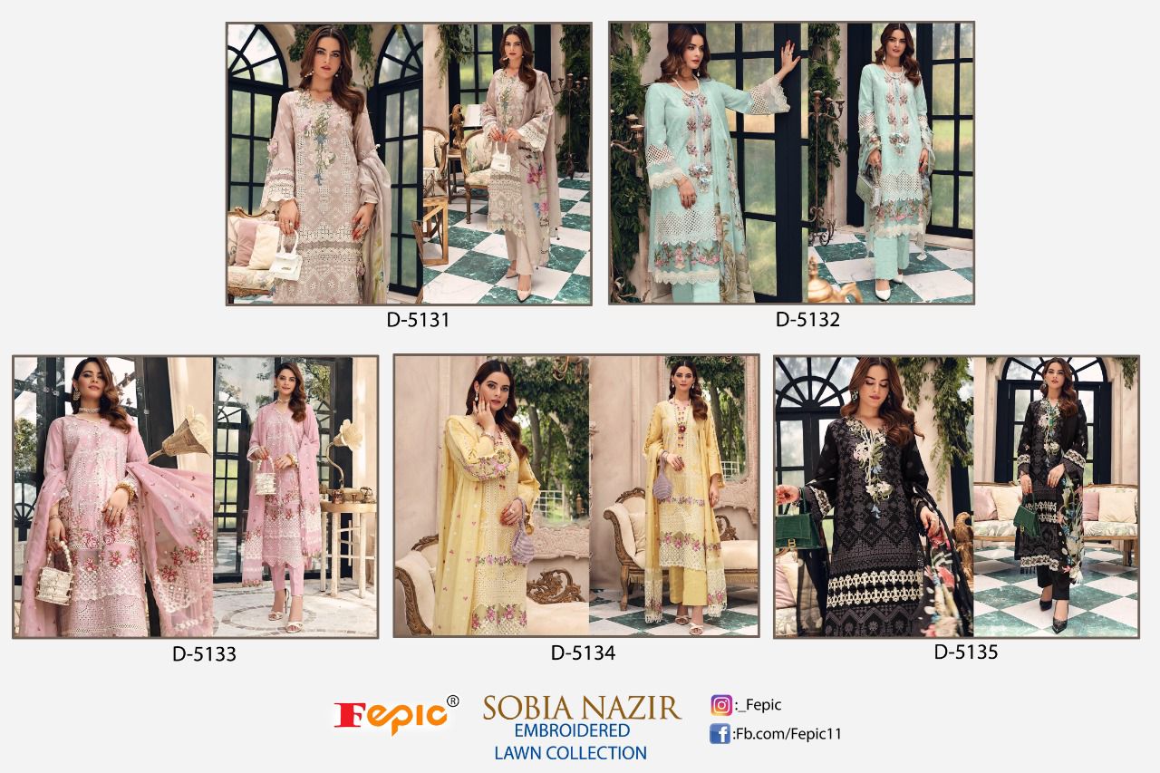 Fepic Rosemeen Sobia Nazir Lawn Collection 5131-5135