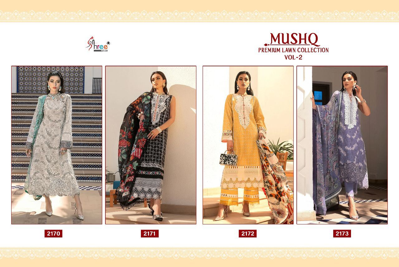 Shree Fab Mushq Premium Lawn Collection 2170-2173