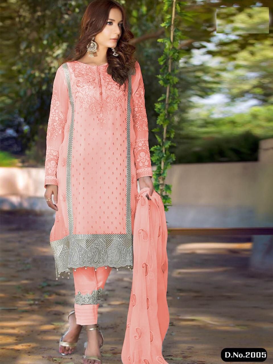 2005 Colors Designer Georgette Embroidered Pakistani Suits Salwar ...