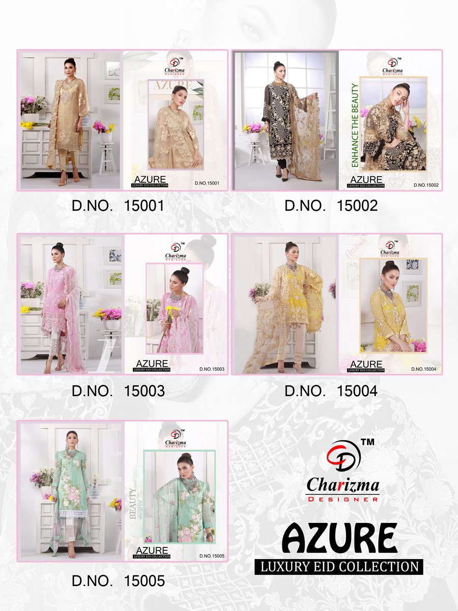 Charizma Designer Azure Luxury Eid Collection 15001-15005