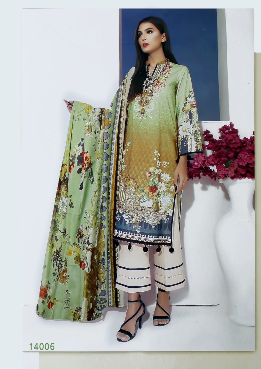 Apana Cotton Suit Aaliya Karachi Cotton 14006