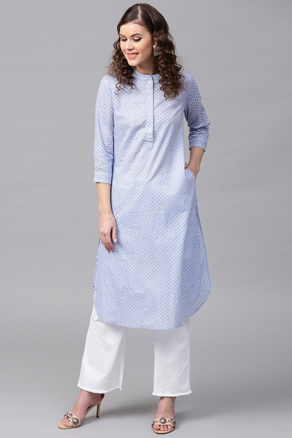 Buy PERFECT PRODUCTIONS Straight solid casual kurti with 3/4th sleeves for  girls & women's , easy to wear , you can wear it in college , office etc  etc , gives a perfect touch to your look . Online at Best Prices in India -  JioMart.