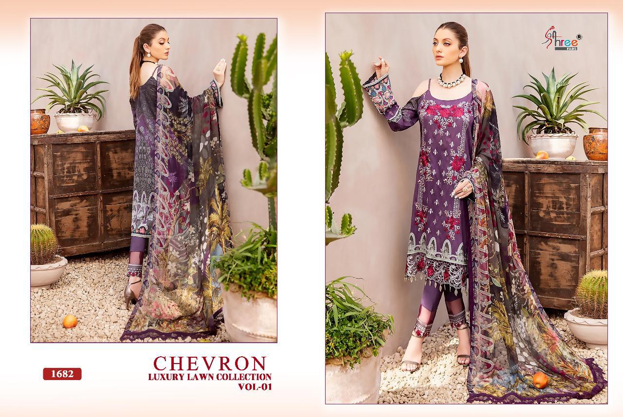 Shree Fabs Chevron Luxury Lawn Collection 1682
