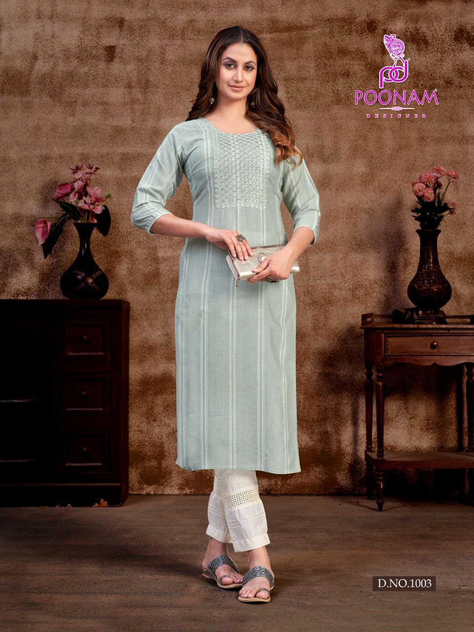 Buy Threeclo Straight Kurti for Girls and Women/Kurti for Regular Wear with  Full Cotton Inner Including Unstitched Sleeve Fabrics/Hand Work Design Kurti/Suitable  to Wear for Any Party or Function at Amazon.in