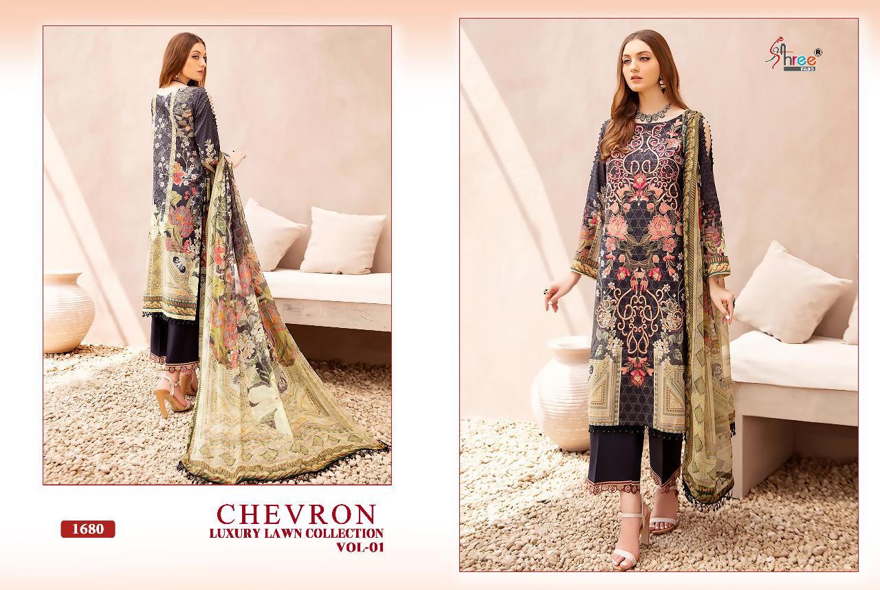 Shree Fabs Chevron Luxury Lawn Collection 1680