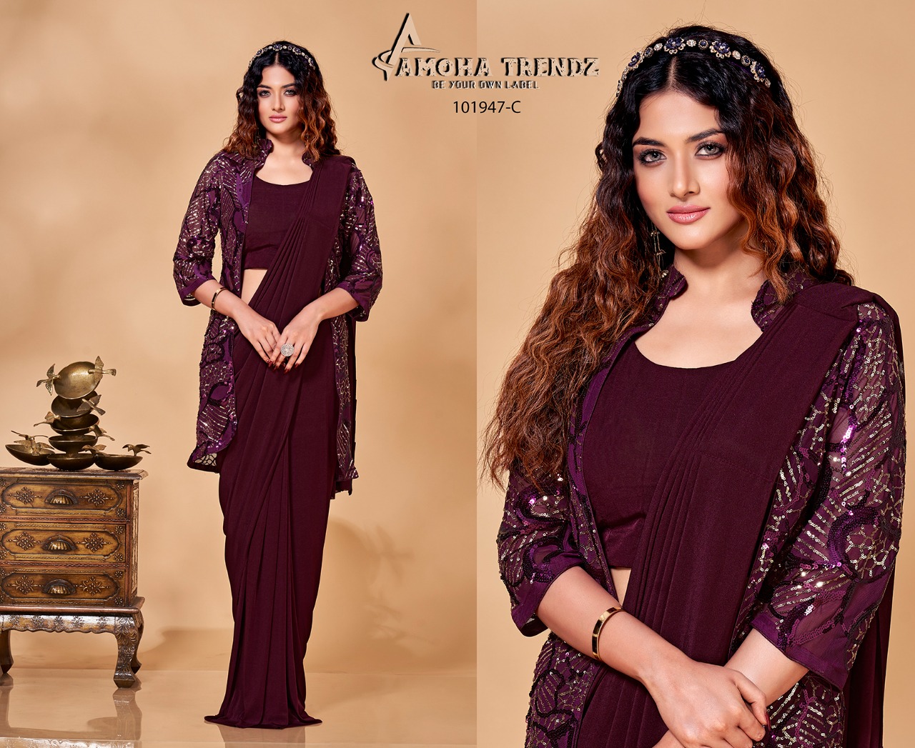 Aamoha Trendz Ready To Wear Designer Saree 101947-C