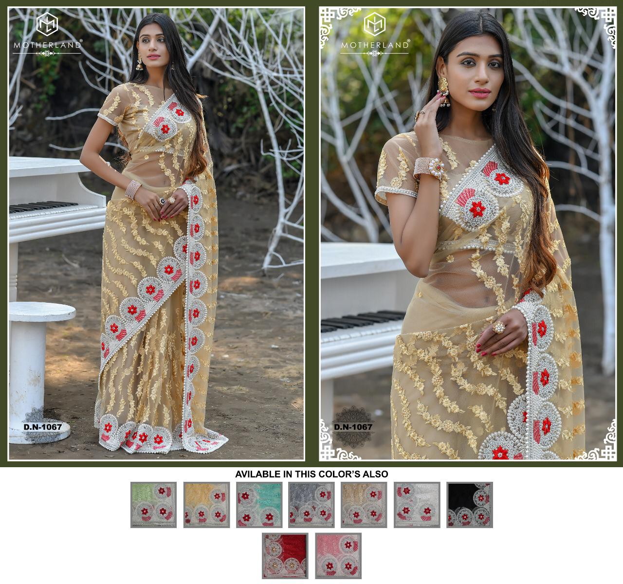 Motherland Net Designer Wedding Saree 1067