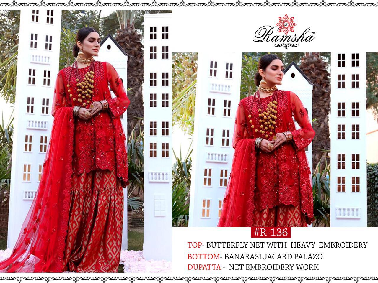 Ramsha Designer Pakistani Style Suit 136