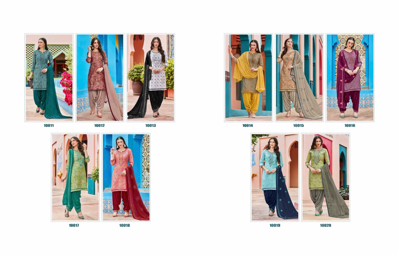Kajree Fashion Kalaroop Saptarang By Patiyala 10011-10020