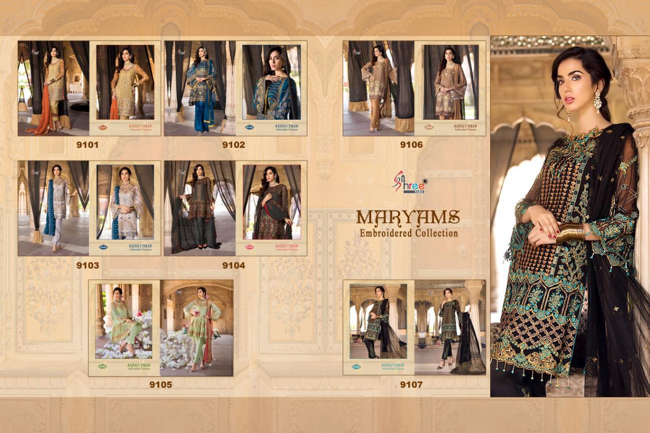 Shree Fabs Maryams Embroidered Collection 9101-9107