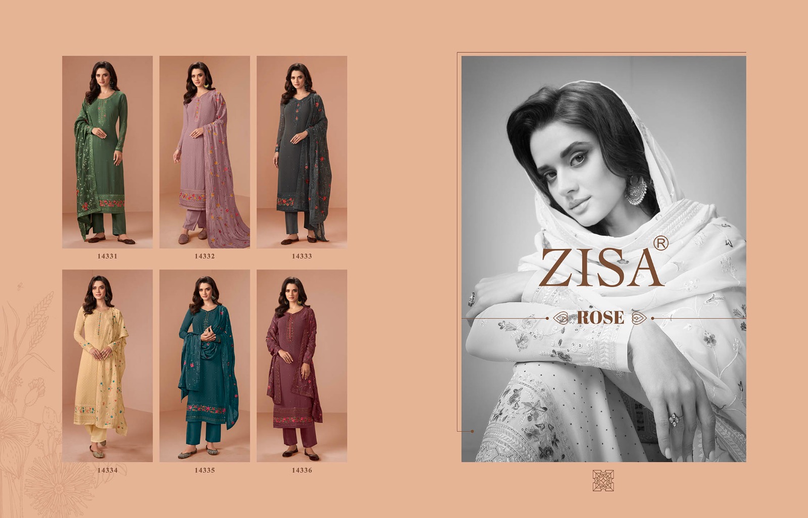 Meera Trendz Zisa Rose 14331-14336