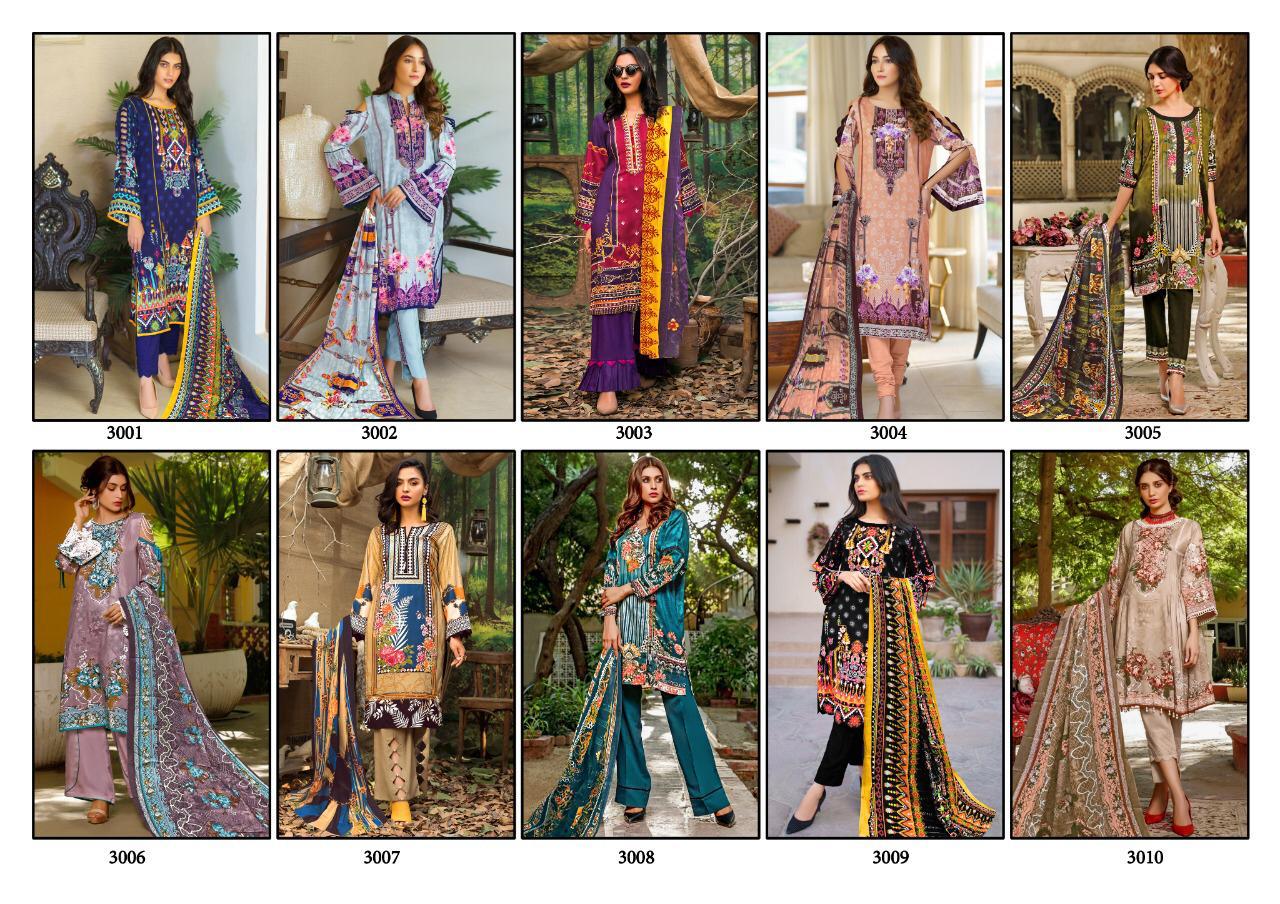 Maria B Lawn Collection 3RD Edition 3001-3010