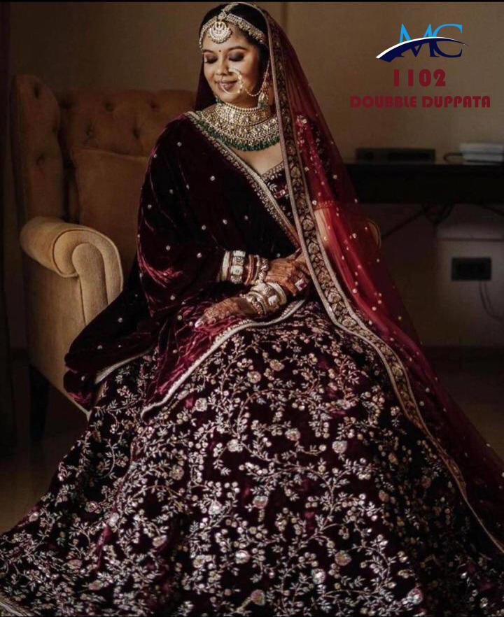 Silk Semi-Stitched Dark Maroon Heavy Embroidery Bridal Lehenga, Size: Free  Size at Rs 98000 in Farrukhabad