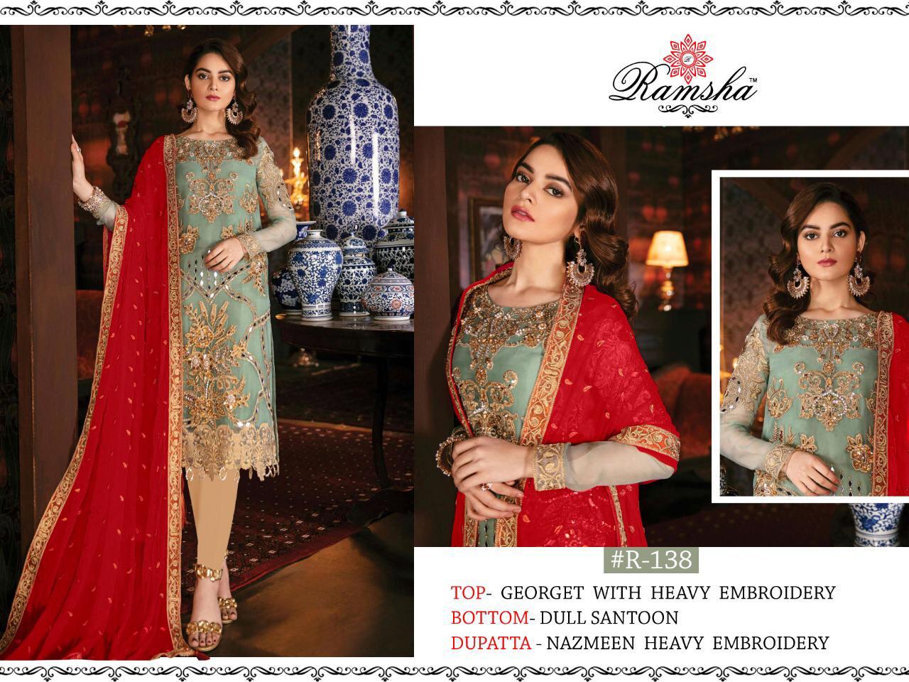 Ramsha Designer Pakistani Style Suit 138