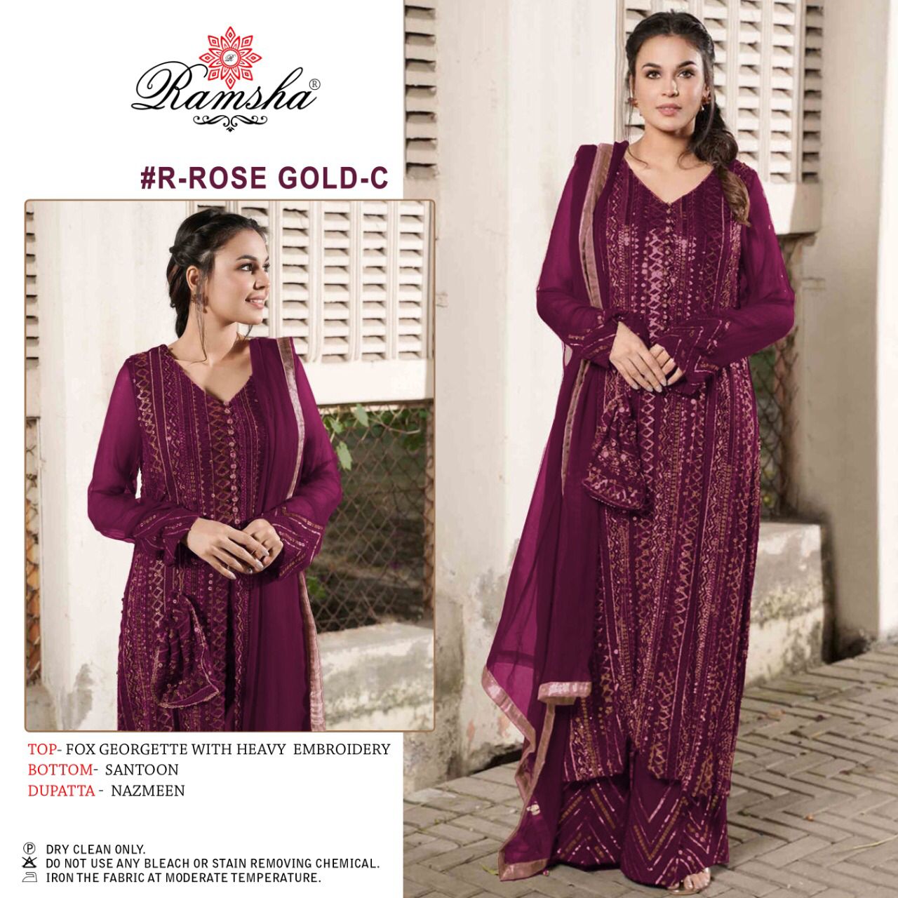 Ramsha Suit R-Rose Gold-C