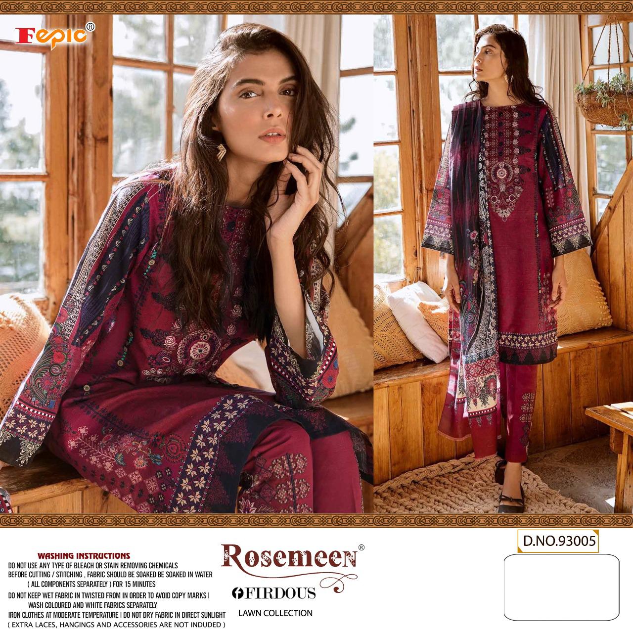 Fepic Rosemeen Firdous Lawn Collection 93005