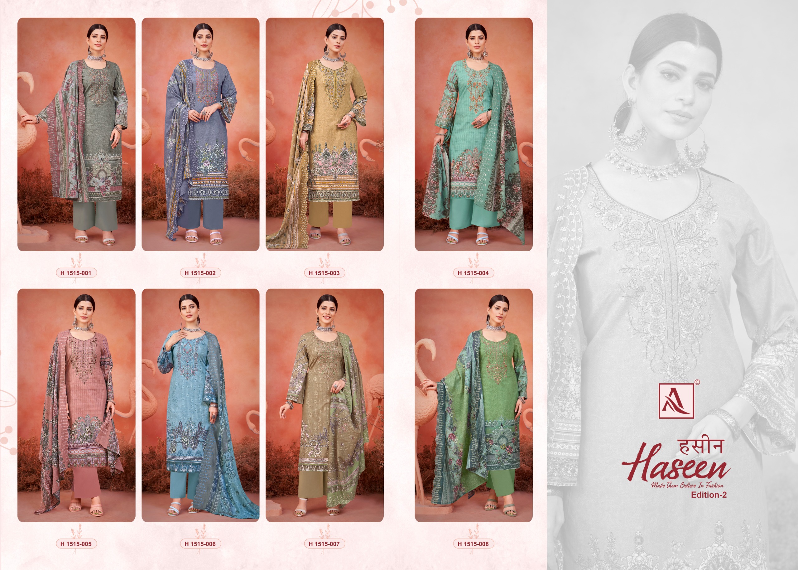 ALOK SUIT HASEEN - 2 H-1515-001 TO H-1515-008
