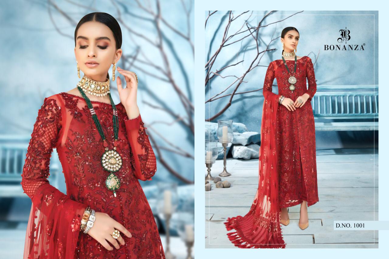 Bonanza Trendz Maryam Hus Taj Vol-3 1001-1002 Series Designer Suit For ...