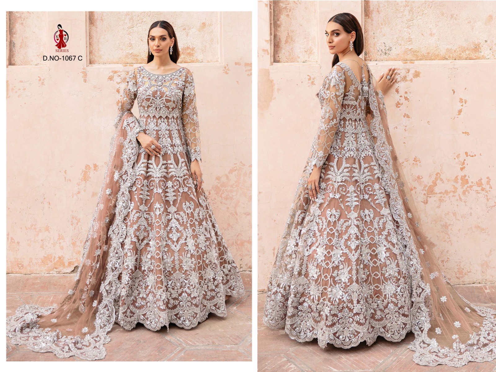 KB Series Boutique Collection Bridal Anarkali Gown KB-1067-C