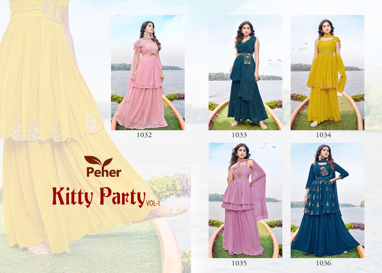 Vivils Prints Peher Kitty Party 1032-1036