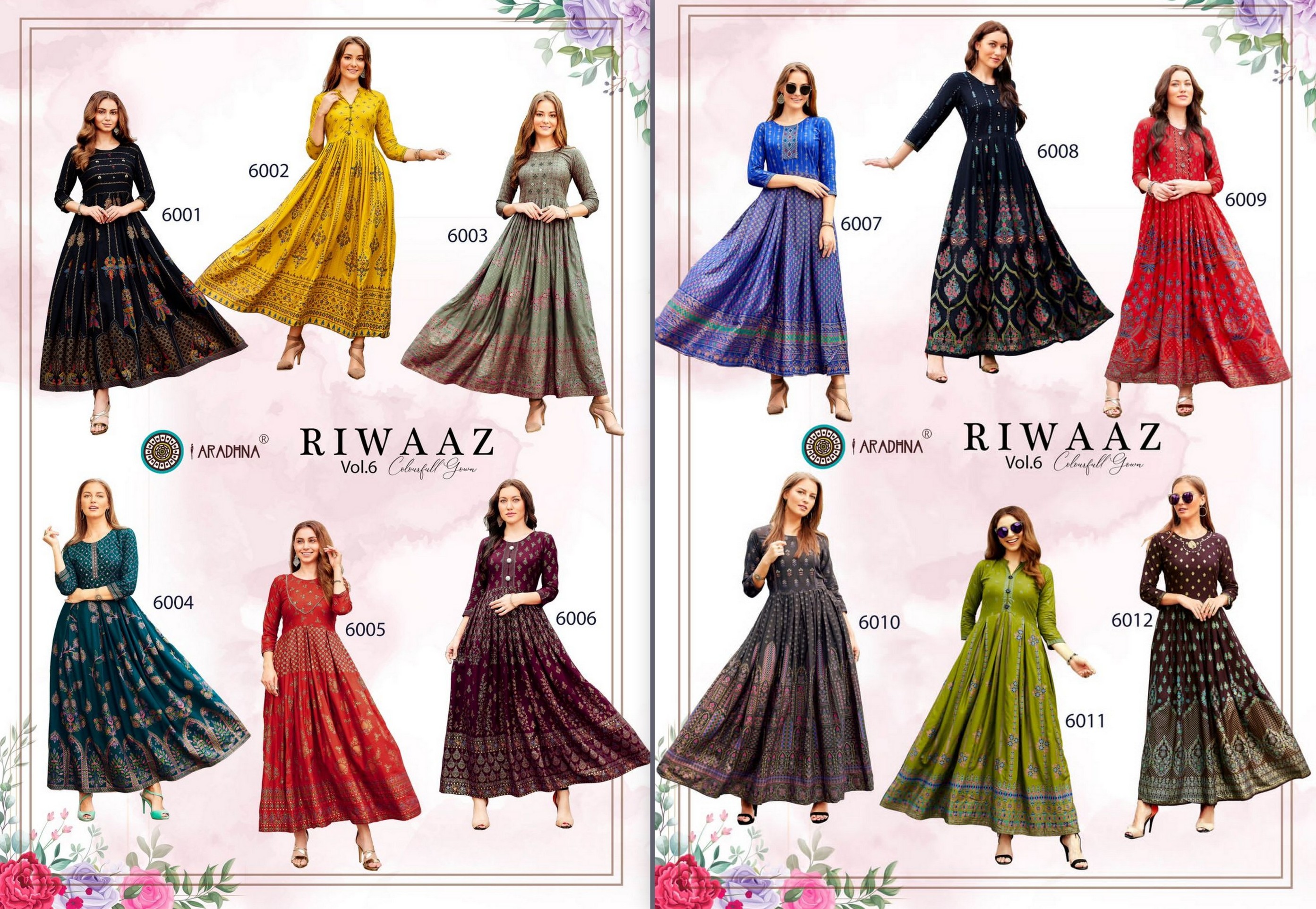 Aradhna Fashion Riwaaz Vol-6 6001-6012