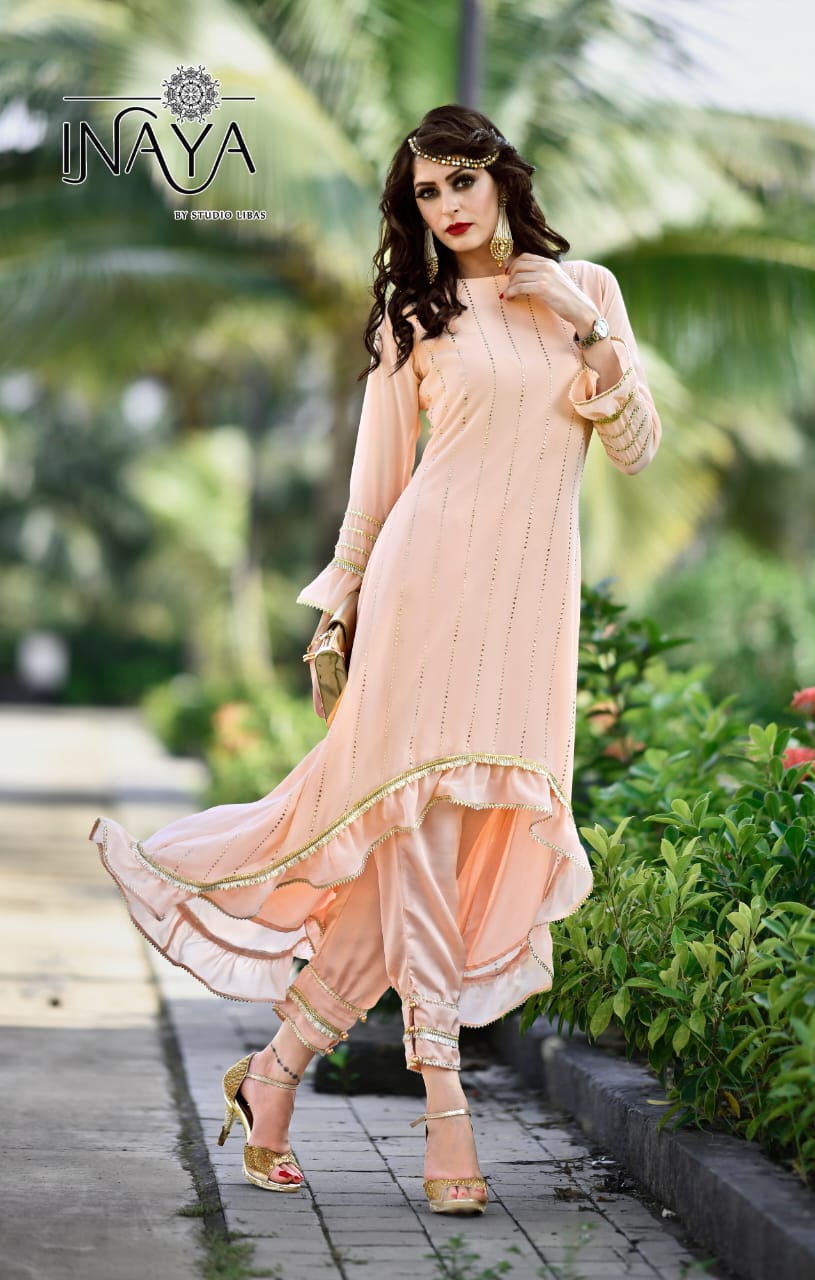 Inaya By Studio Libas Luxury Pret Collection Peach