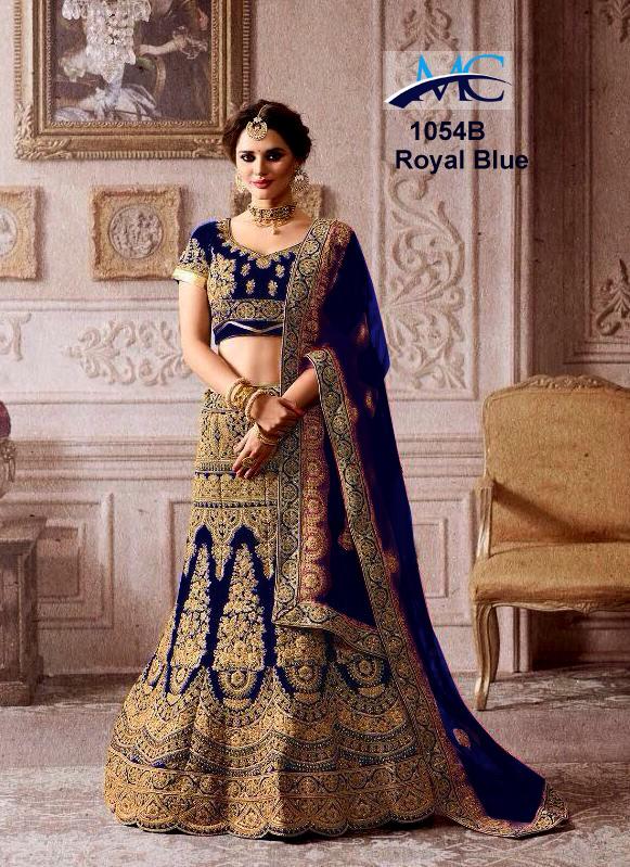 Velvet Wedding Wear Lehenga MC 1054 B Royal Blue