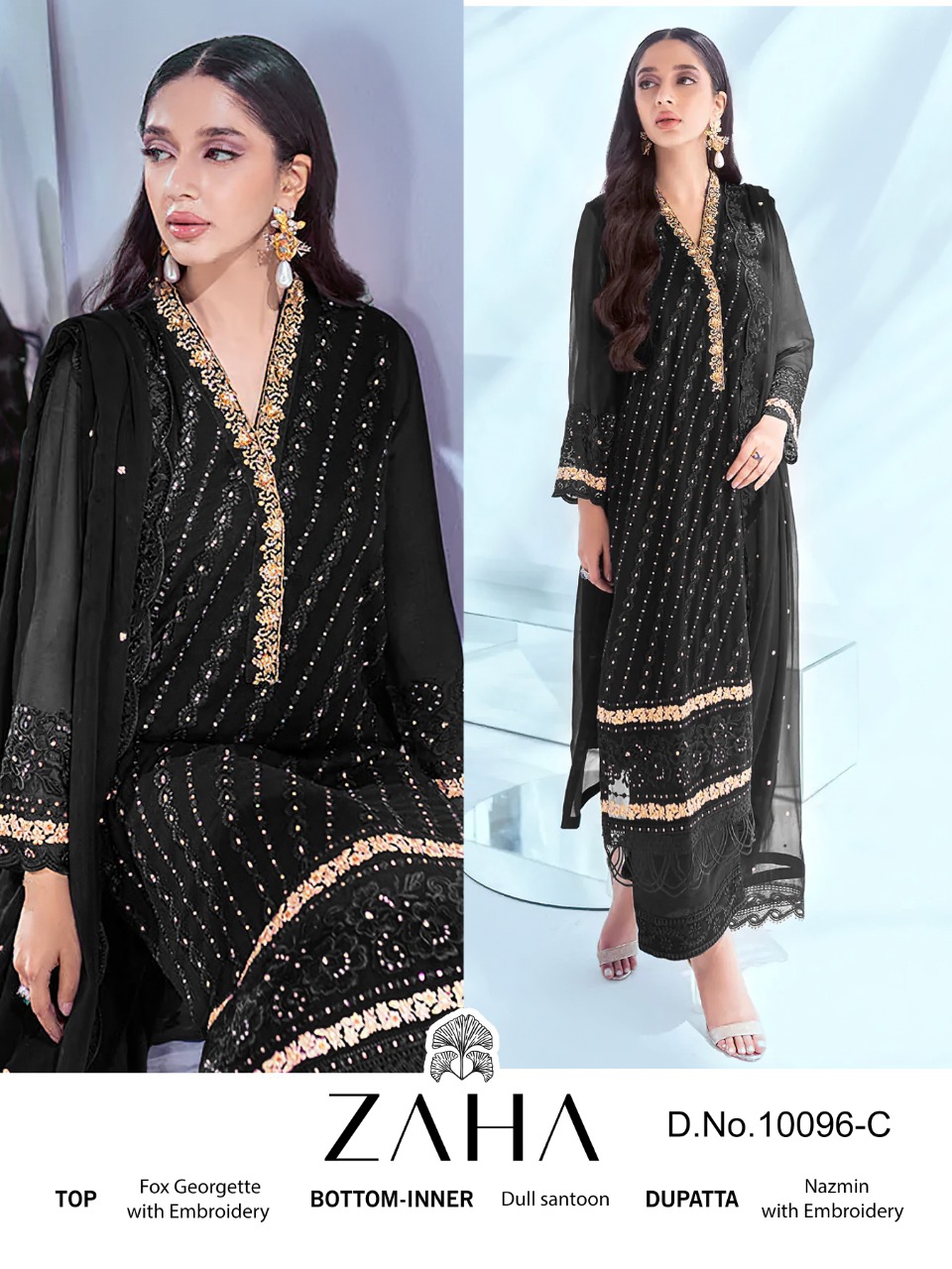 Zaha Pakistani Suit 10096-C