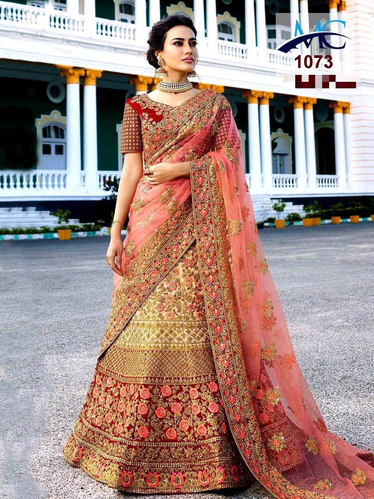 Cream color satin Indian wedding lehenga choli Fashion – TheDesignerSaree