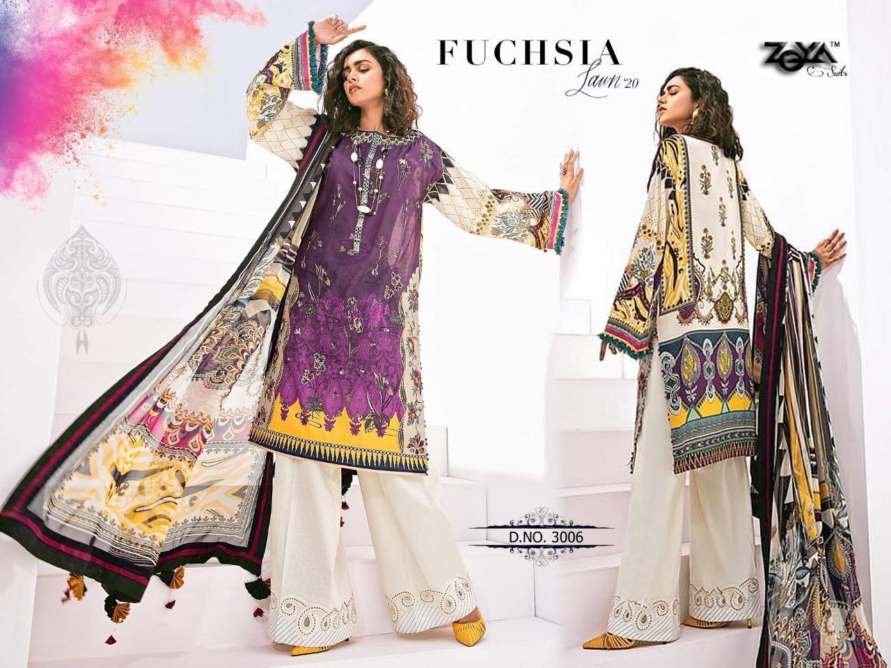 Zeya Suits Fushsia Lawn Collection 3006