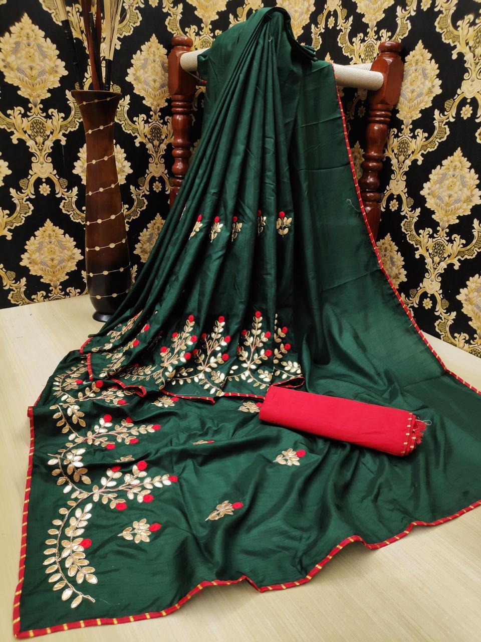 Gota Patti Saree Rangeela Colors With Heavy Look and Beautifull ...