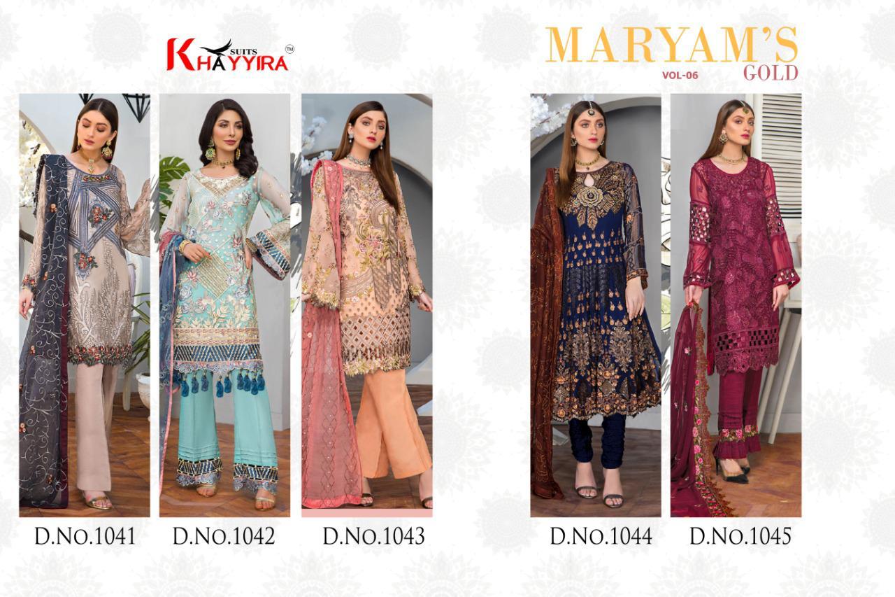 Khayyira Suits Maryams Gold 1041-1045
