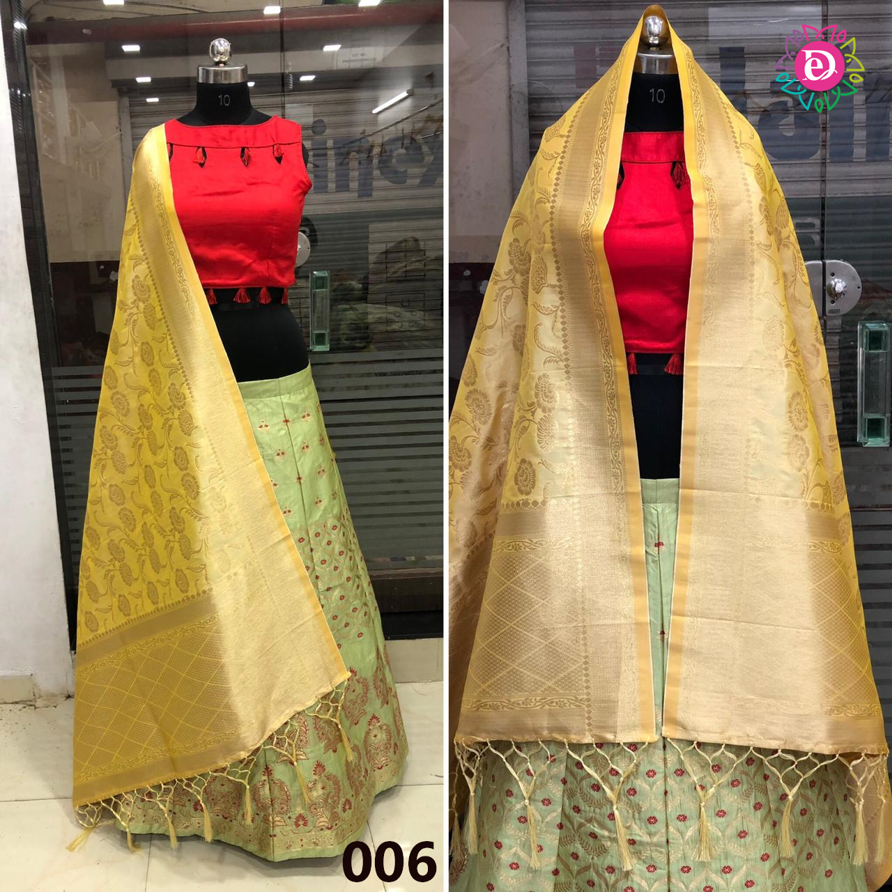 Ash Designers Exclusive Banarasi Dupatta Festive Wear Lehenga Choli 006