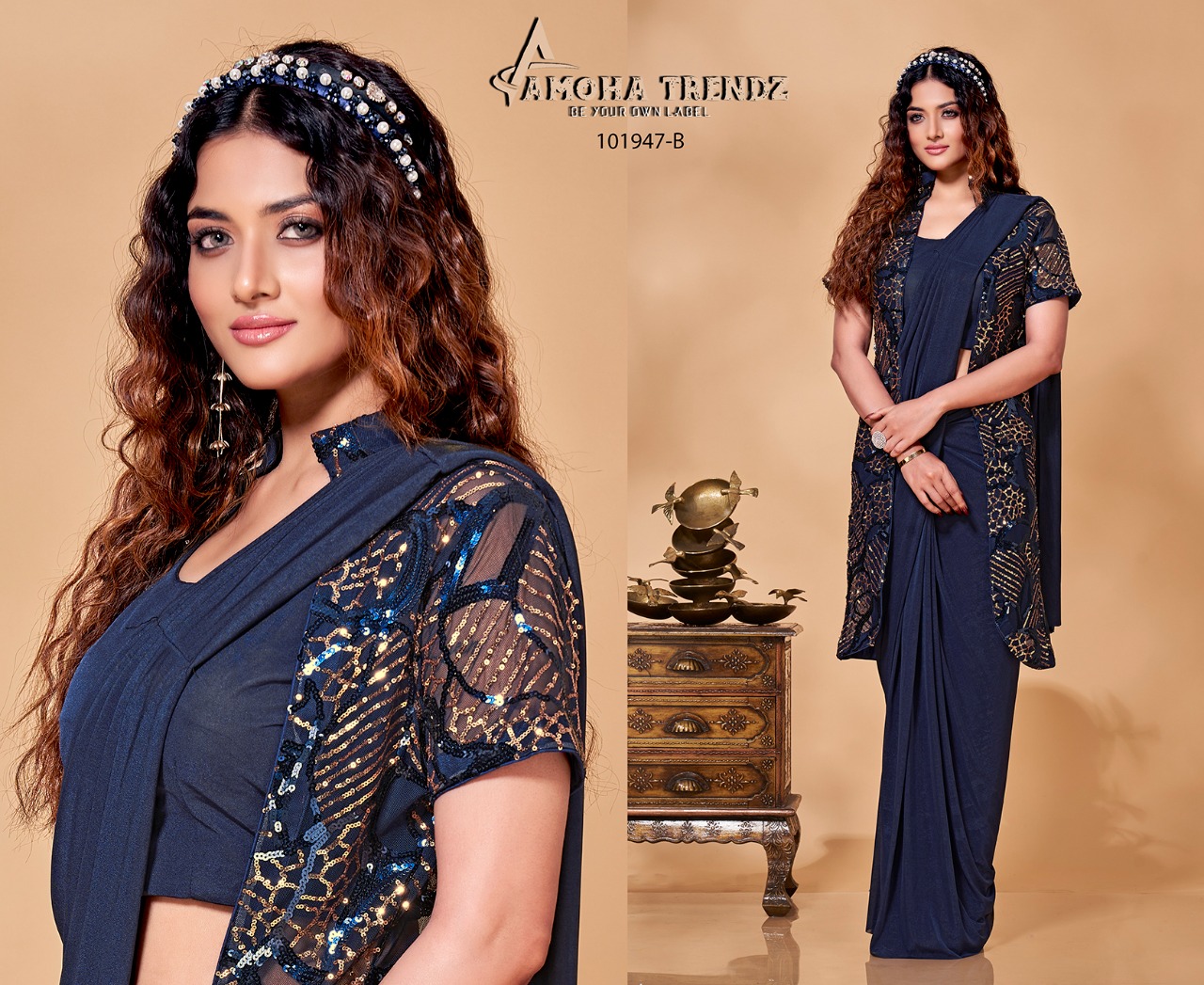Aamoha Trendz Ready To Wear Designer Saree 101947-B
