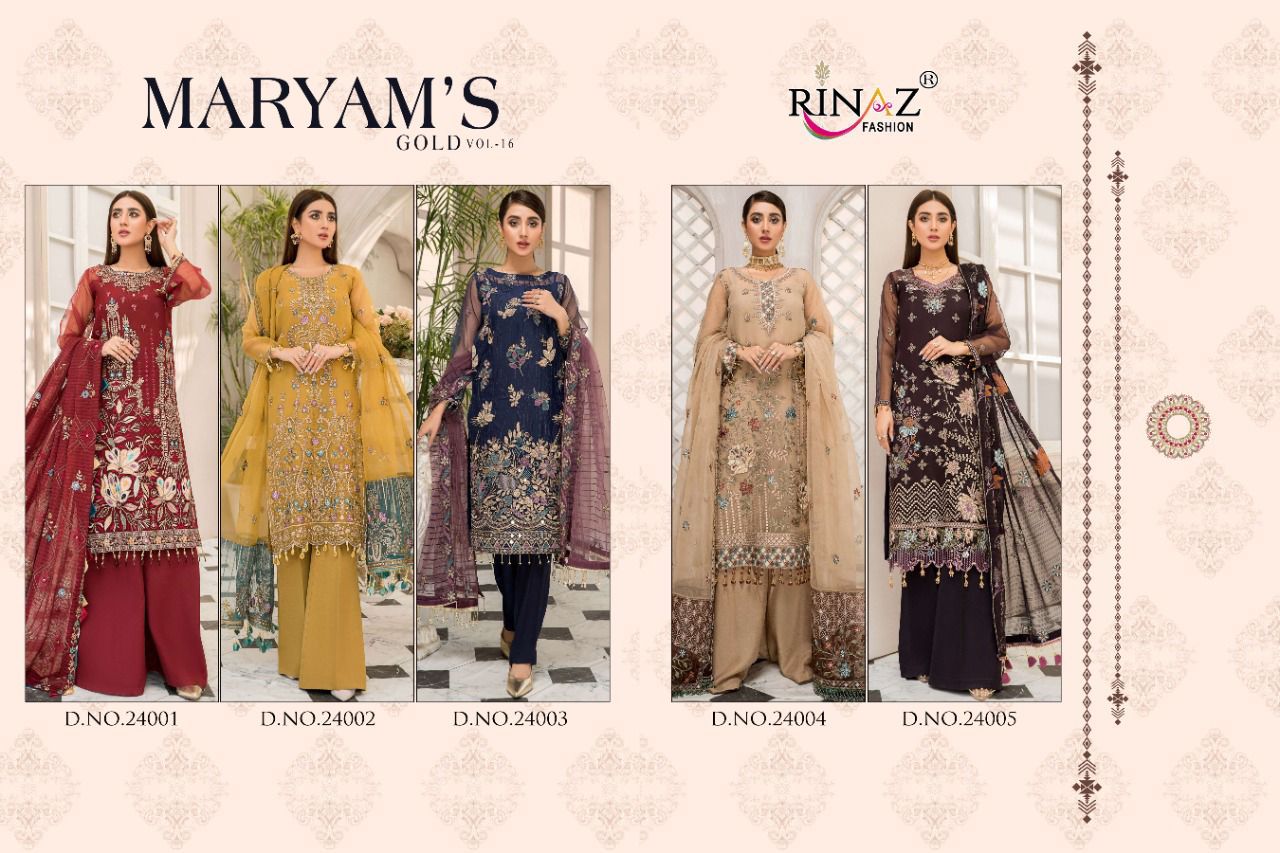 Rinaz Fashion Maryam's Gold 24001-24005