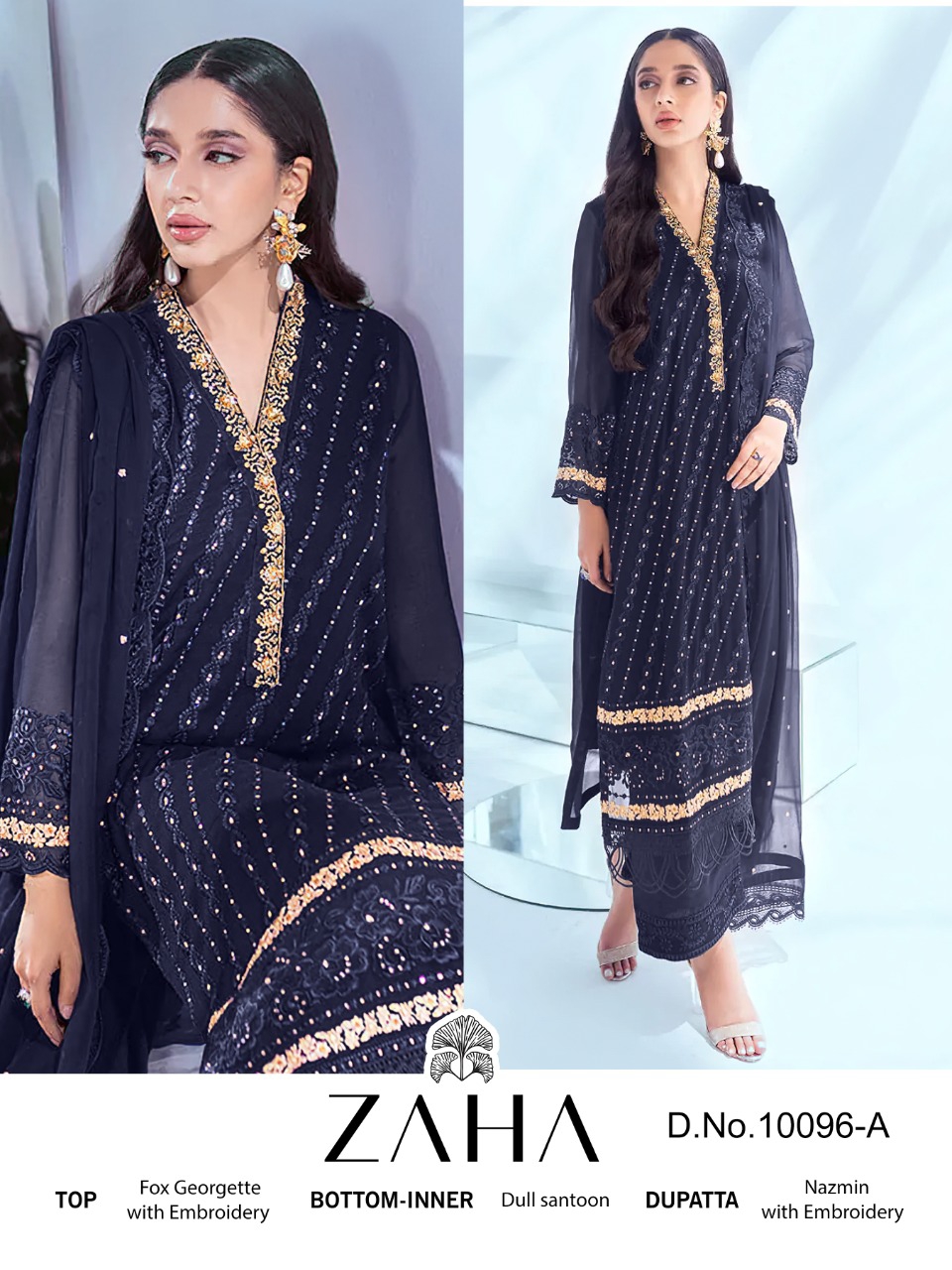 Zaha Pakistani Suit 10096-A