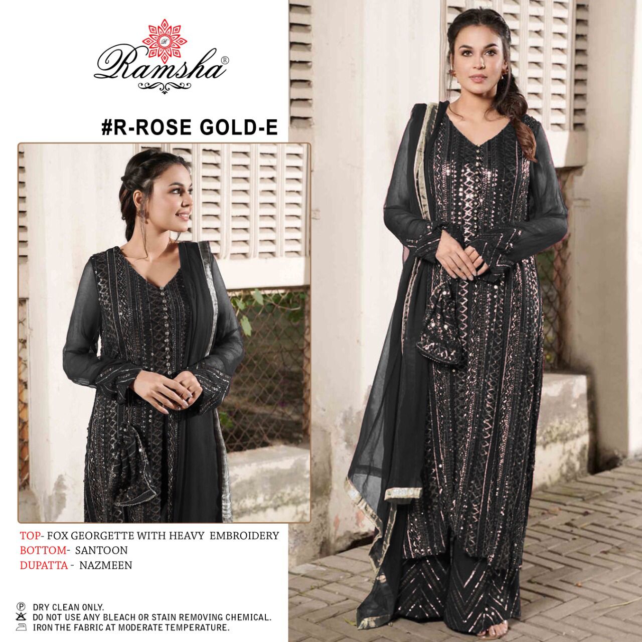 Ramsha Suit R-Rose Gold-E