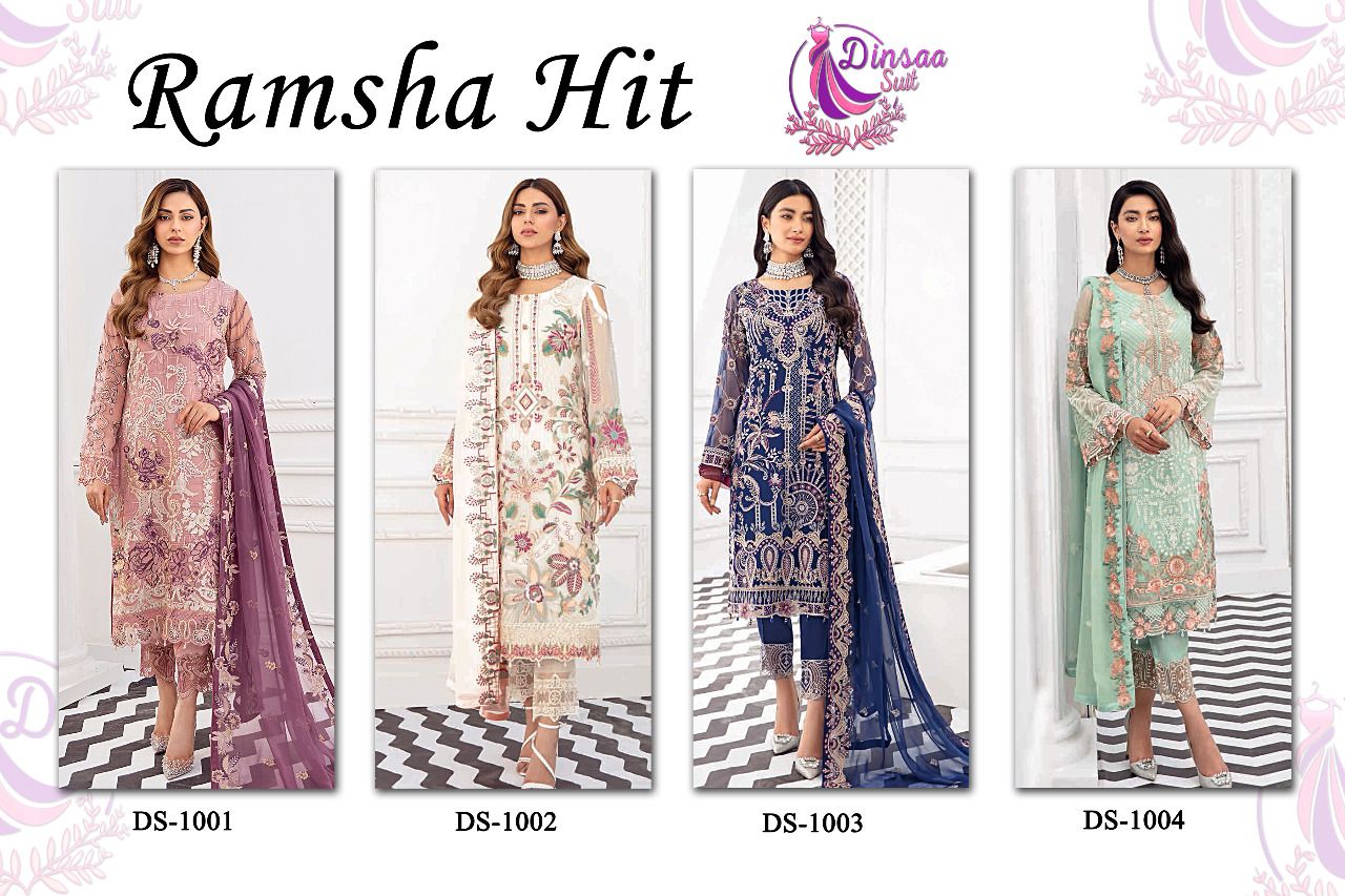 Dinsaa Suit Ramsha Hit DS-1001 to DS-1004