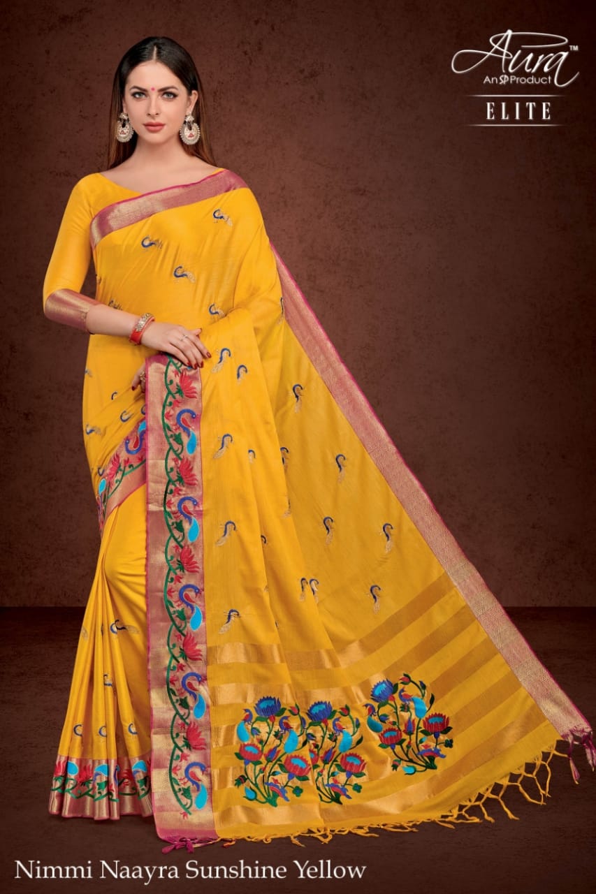 Aura Saree Nimmi Naayra Sunshine Yellow