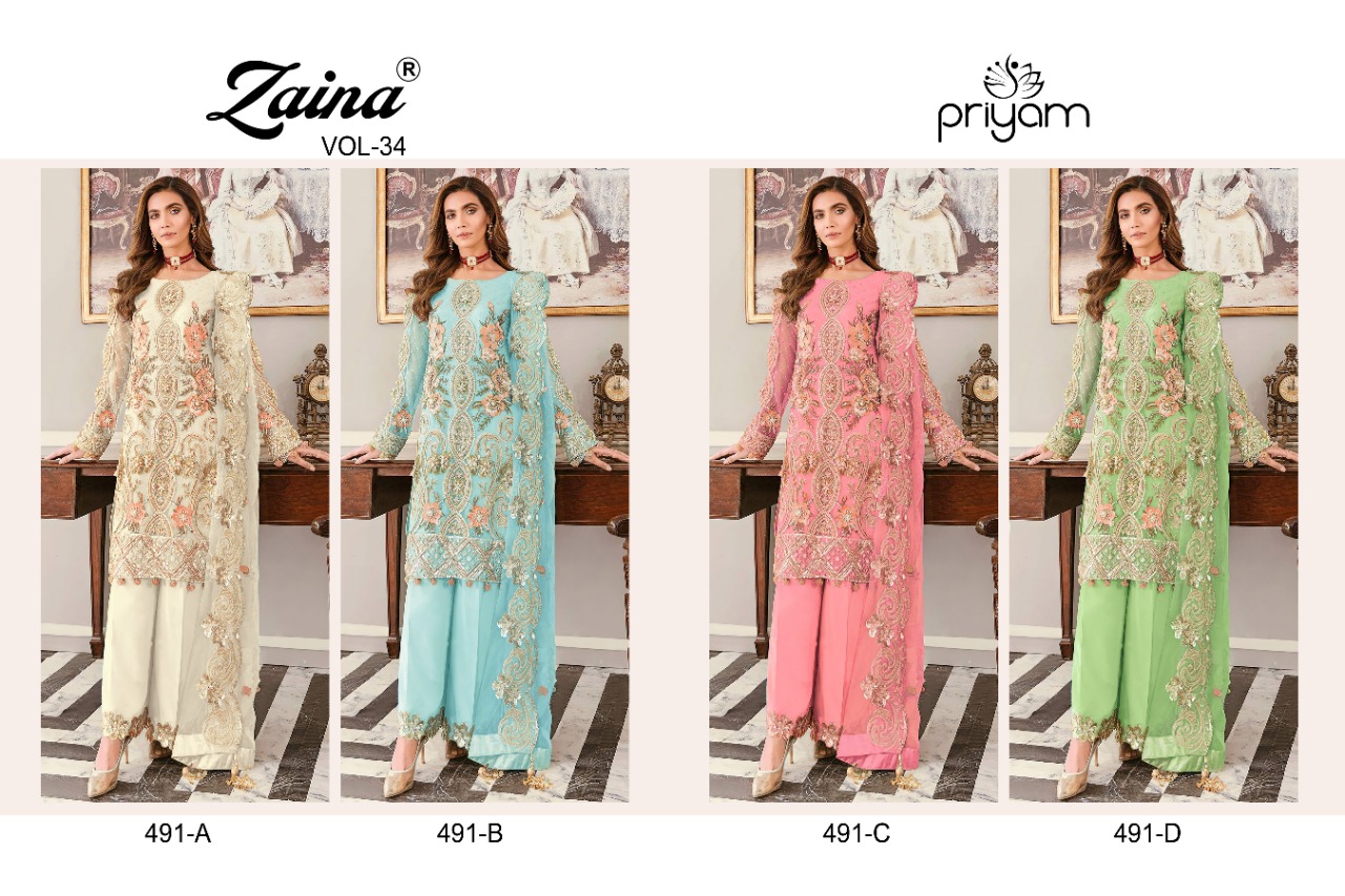 Priyam Fashion Zaina 491 Colors 