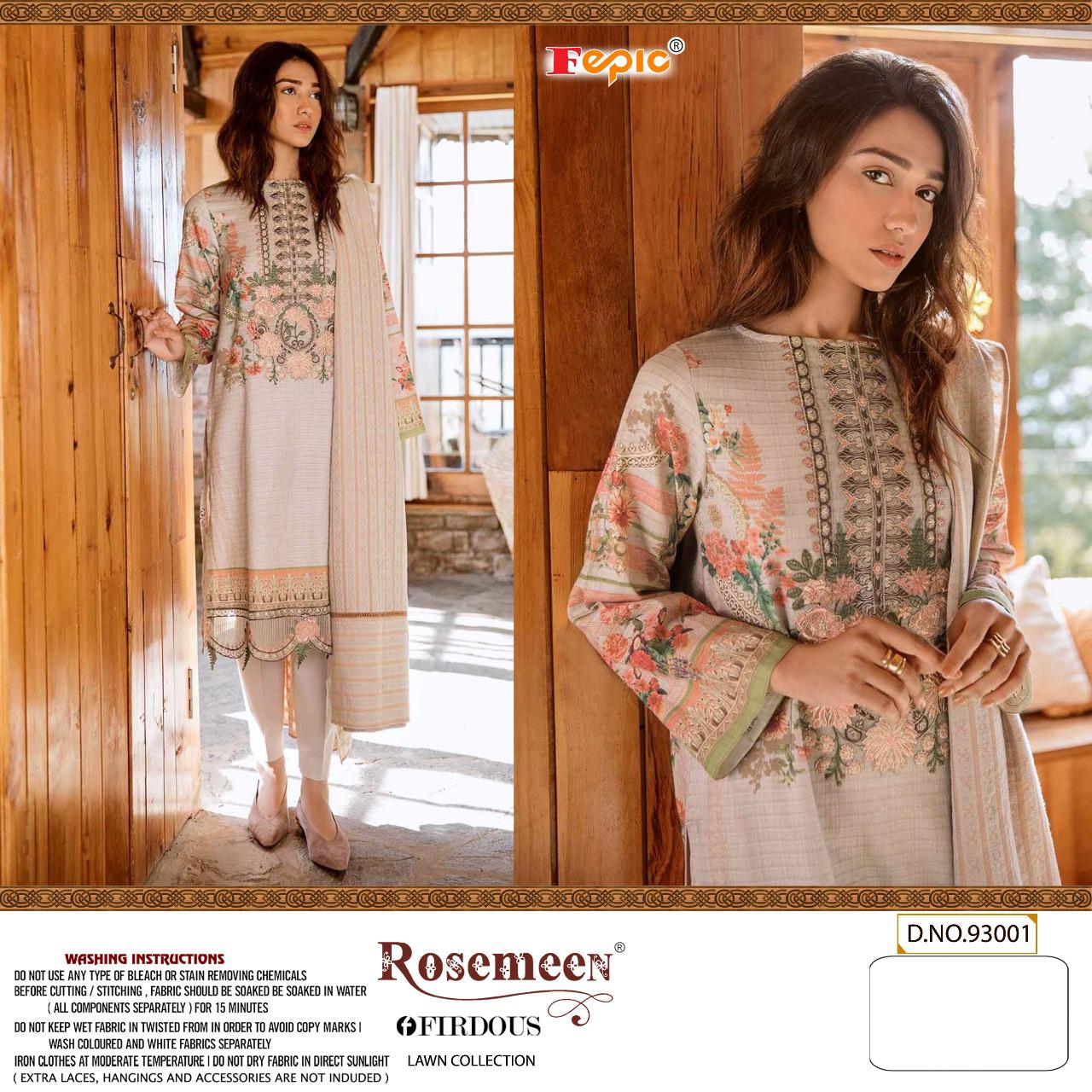 Fepic Rosemeen Firdous Lawn Collection 93001