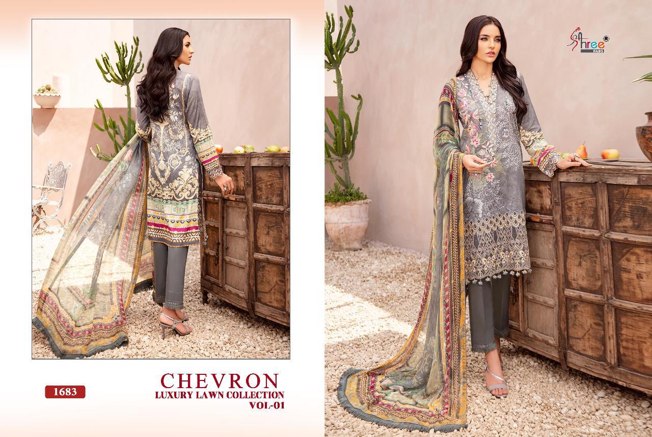 Shree Fabs Chevron Luxury Lawn Collection 1683