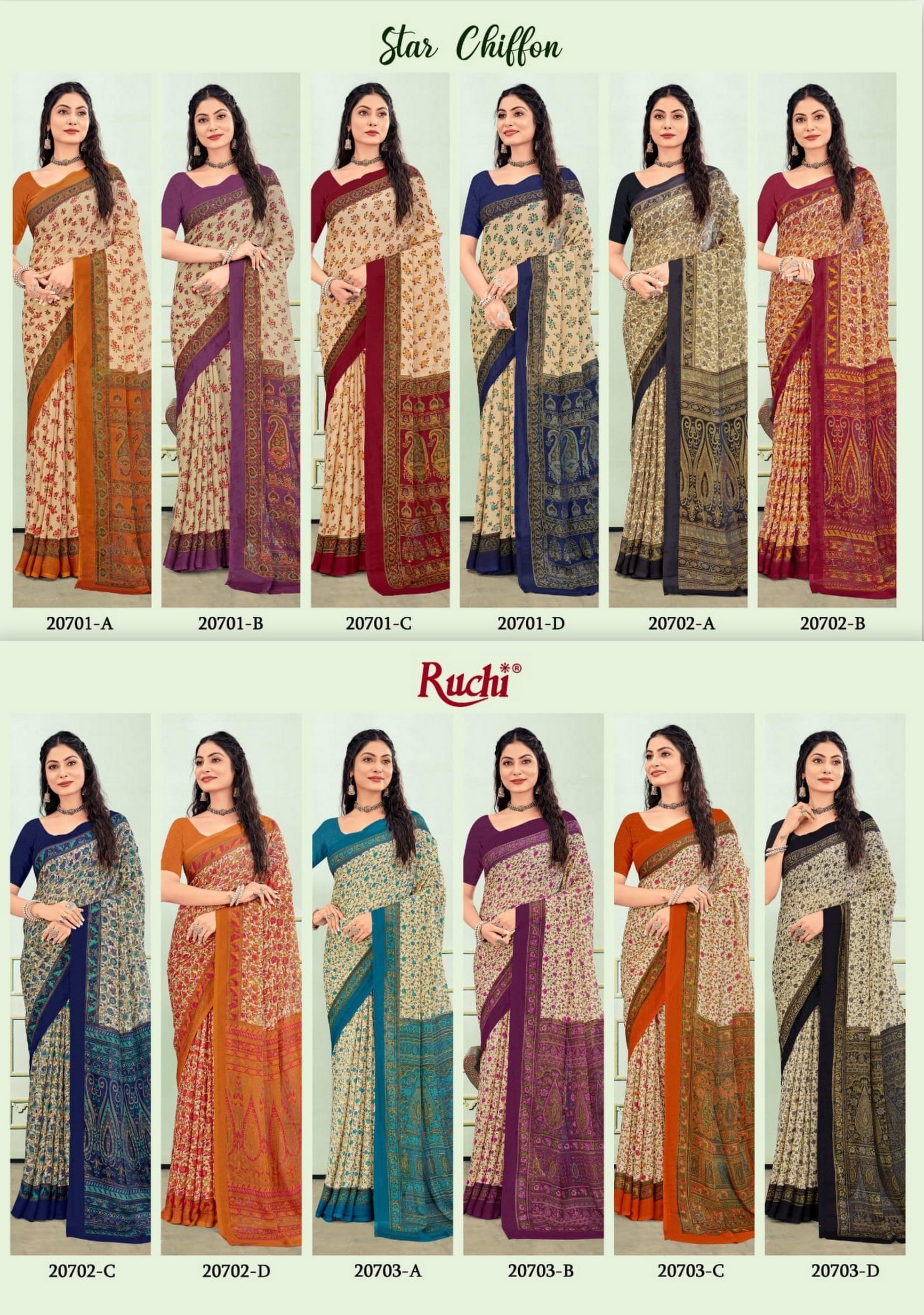 Ruchi Saree Star Chiffon 20701-20703