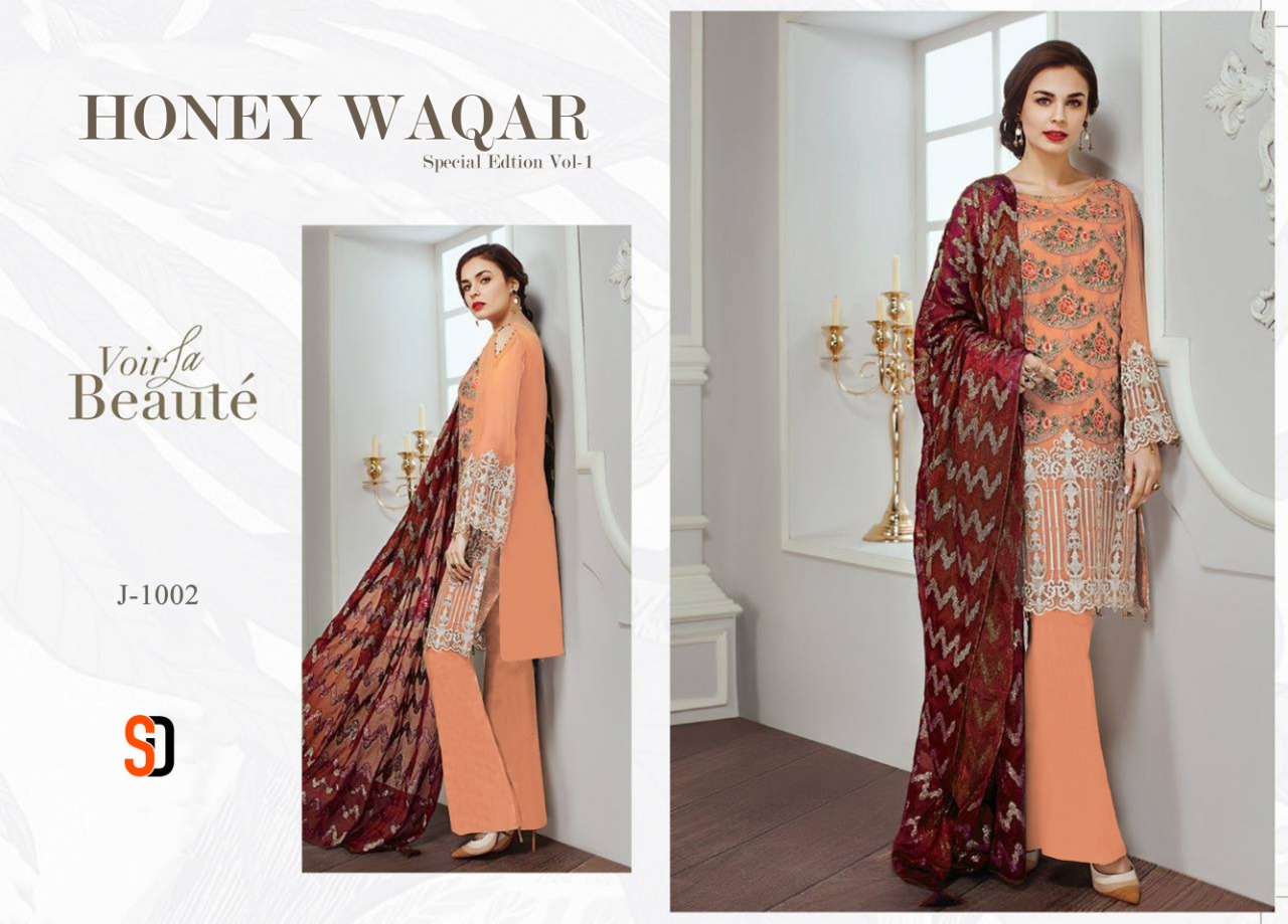 Shraddha Designer Honey Waqar Special Edition J 1002