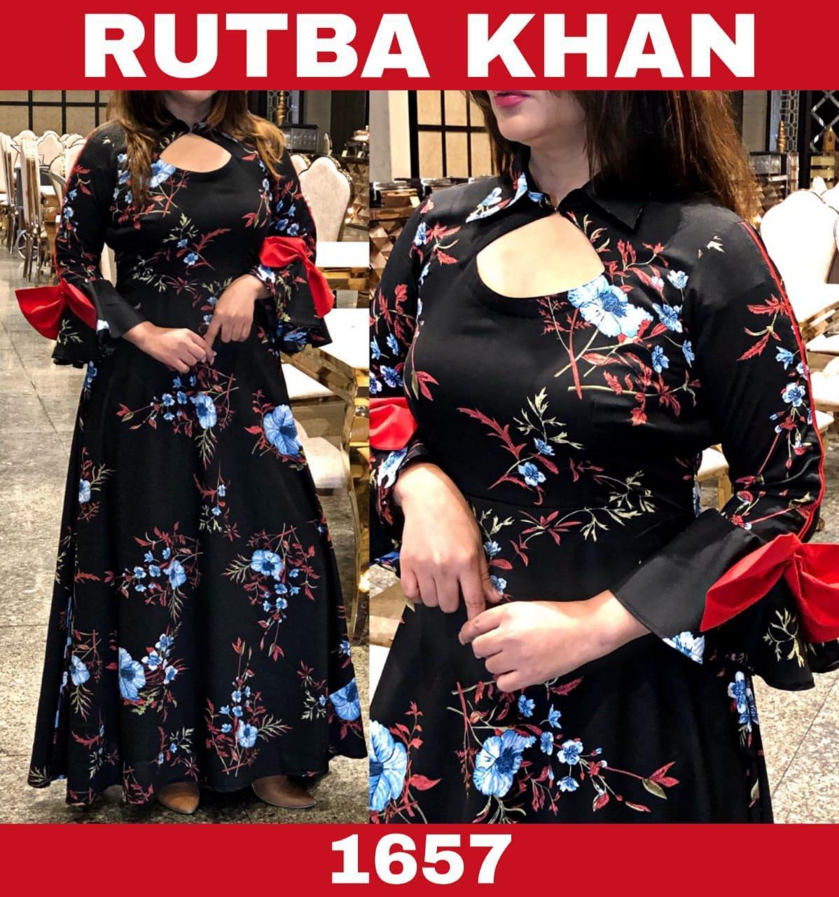 Rutba Khan Printed Gown 1657-A