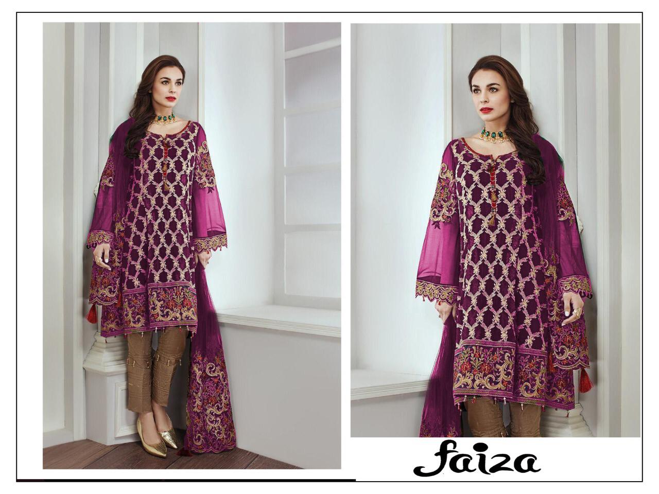 Faiza Georgette Pakistani Style Suits Pink