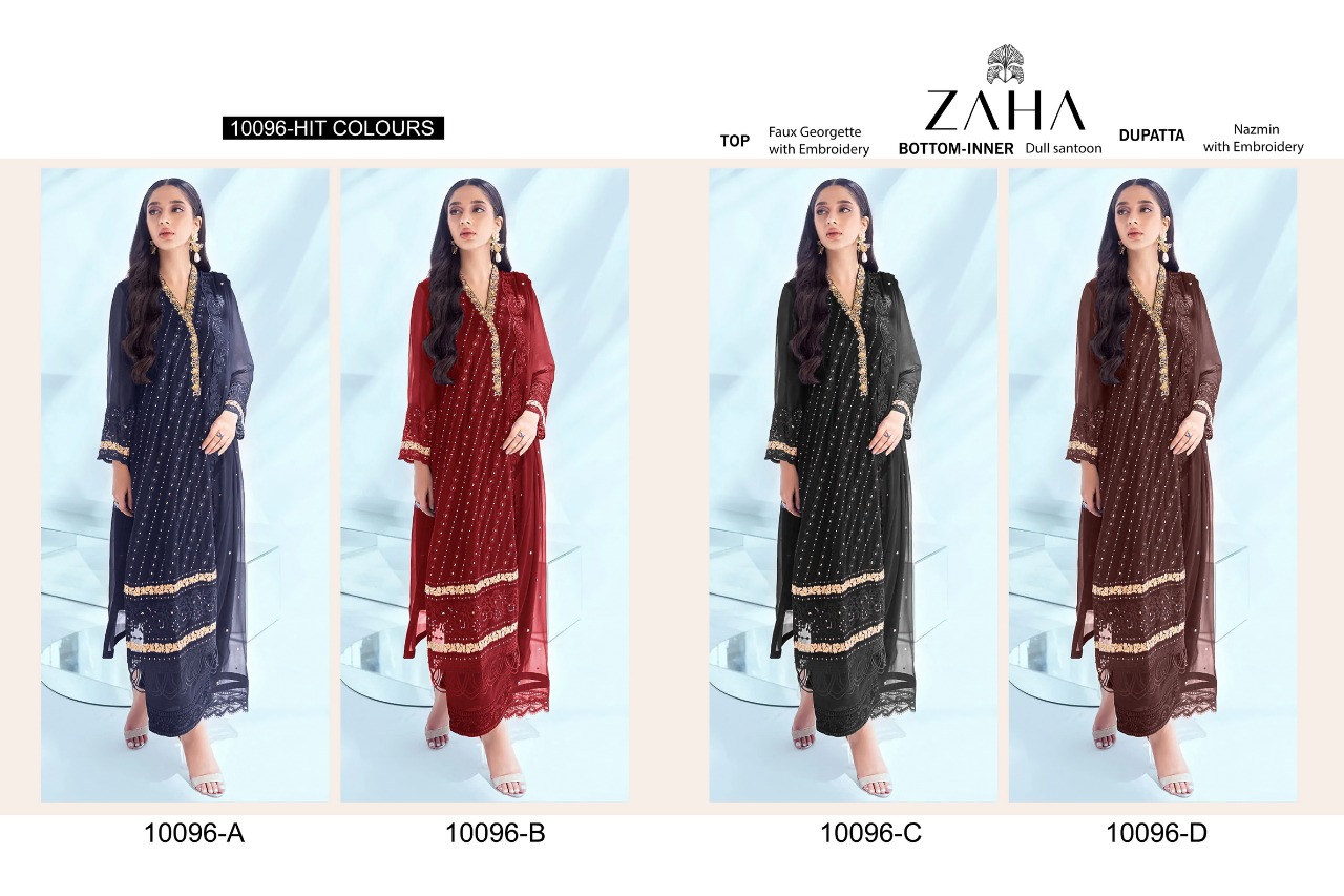 Zaha Pakistani Suit 10096 Colors 