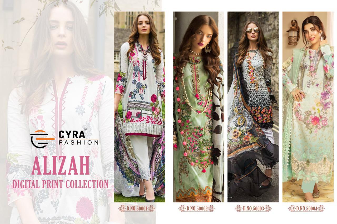 Cyra Fashion Alizah Digital Print Collection 50001-50004
