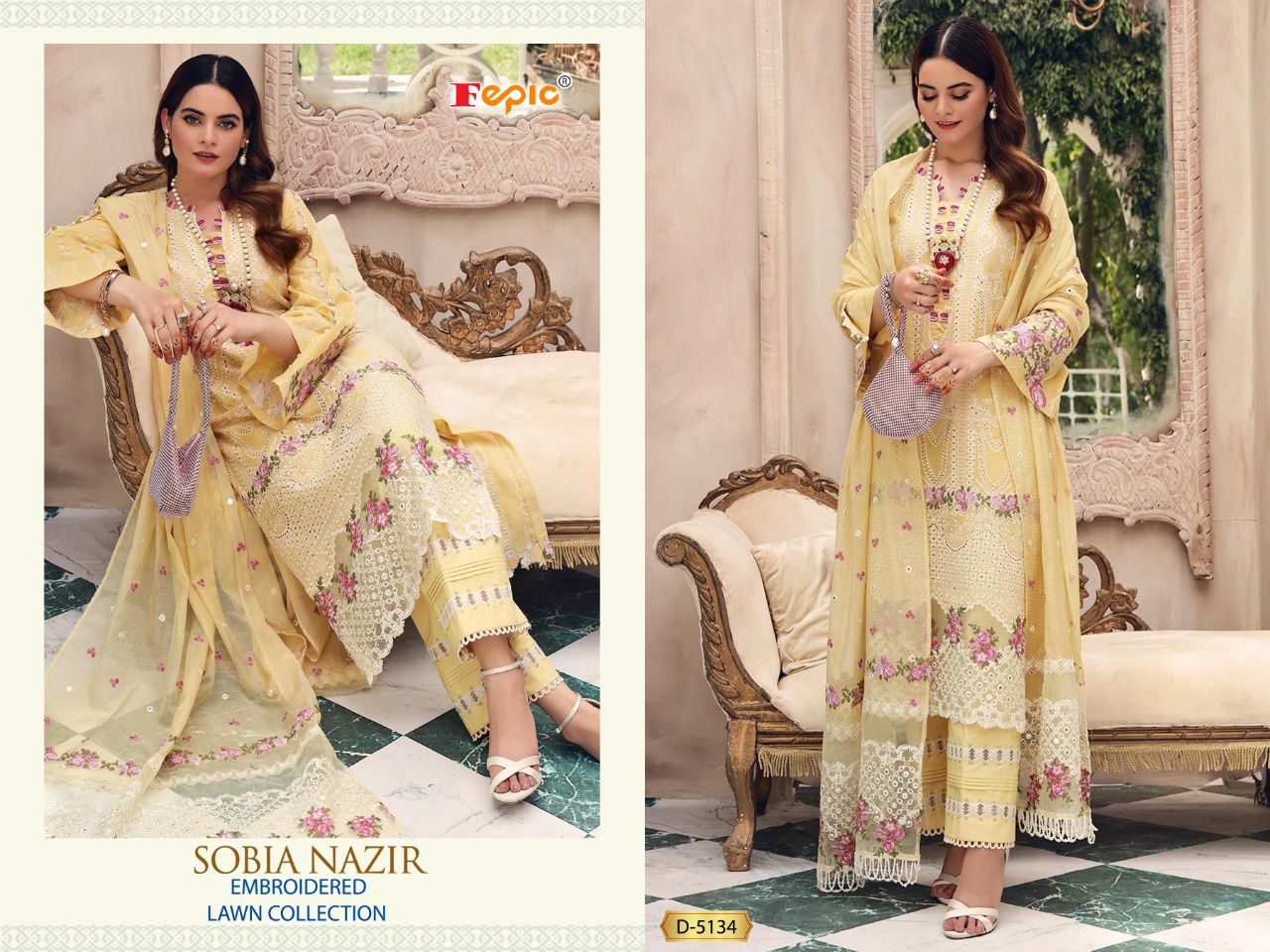 Fepic Rosemeen Sobia Nazir Lawn Collection 5134
